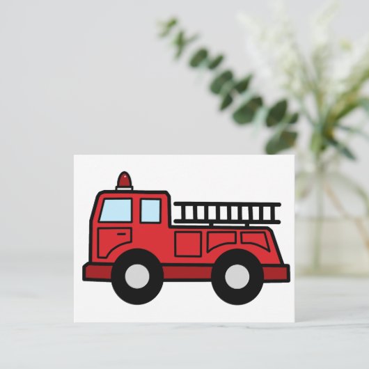 Carte Postale Camion de véhicule de secours de Firetruck de (Debout devant)