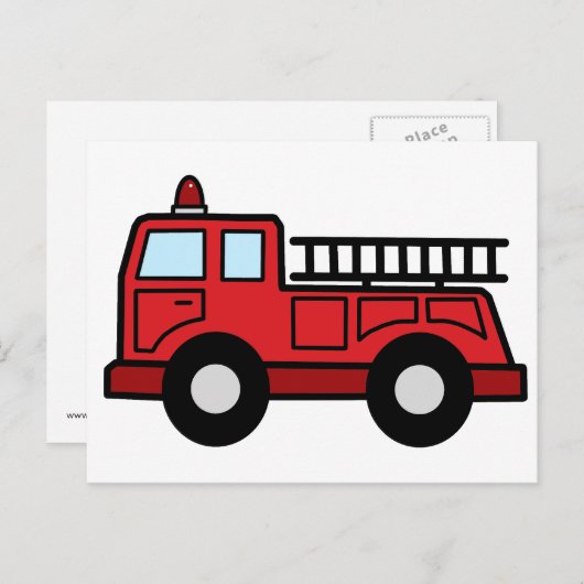 Carte Postale Camion de véhicule de secours de Firetruck de (Devant / Derrière)