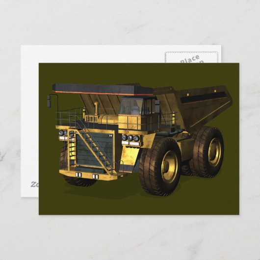 Carte Postale Camion de vidage géant (Devant / Derrière)