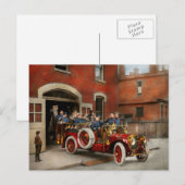 Carte Postale Camion d'incendie - L'escadron volant 1911 (Devant / Derrière)