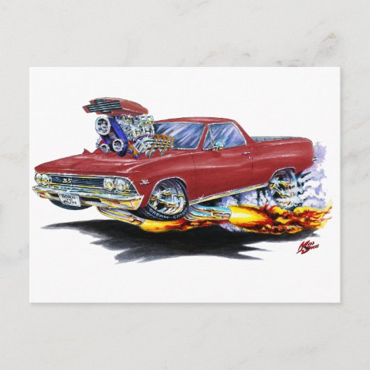 Carte Postale Camion El Camino Maroon 1966 (Devant)