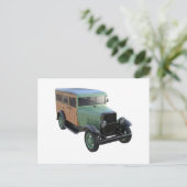 Carte Postale Camion en bois vert classique (Debout devant)