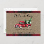 Carte Postale Camion et sapin de Noël Mes choses préférées de fê (Devant / Derrière)