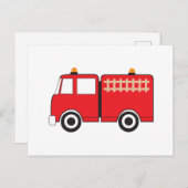 Carte Postale Camion feu rouge (Devant / Derrière)