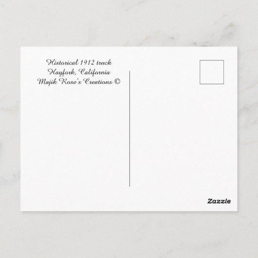 Carte Postale Camion historique 1912 (Dos)