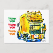 Carte Postale Camion jaune garbage #130704 (Devant)