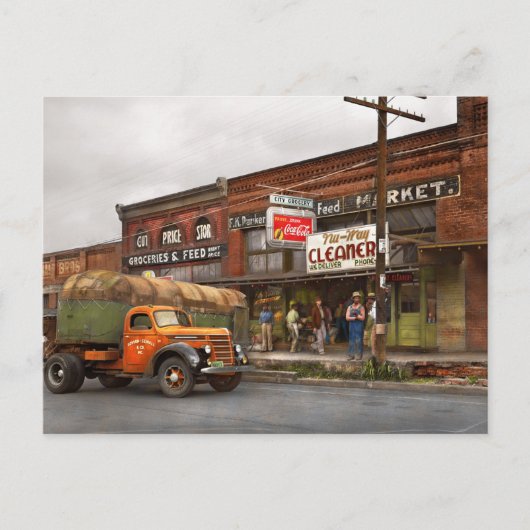 Carte Postale Camion - L'épicerie de la ville 1939 (Devant)