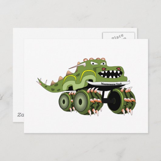Carte Postale Camion Monstersaurus (Devant / Derrière)