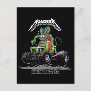 Carte Postale Camion monstre de dessin animé