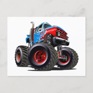 Carte Postale Camion monstre de dessin animé