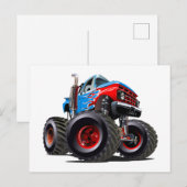 Carte Postale Camion monstre de dessin animé (Devant / Derrière)