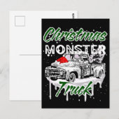 Carte Postale Camion Monstre de Noël Cool (Devant / Derrière)