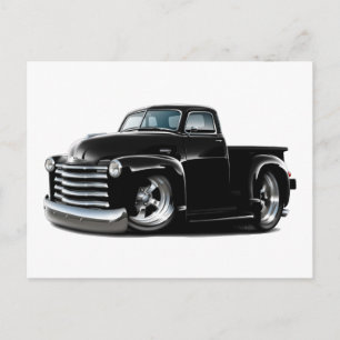 Carte Postale Camion noir Chevy 1950-52