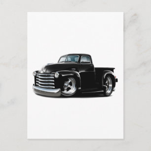 Carte Postale Camion noir Chevy 1950-52