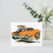 Carte Postale Camion Orange-Noir El Camino 1970 (Debout devant)