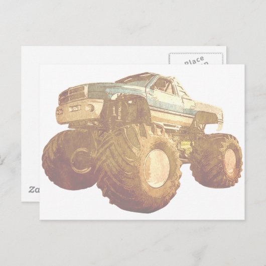 Carte Postale Camion Pale Monster (Devant / Derrière)