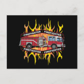 Carte Postale Camion pompier (Devant)