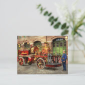 Carte Postale Camion-pompier - Camion-pompe électrique 1907 (Debout devant)