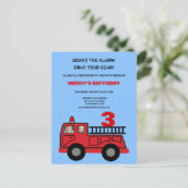Carte Postale Camion Red Fire deux photo Anniversaire Fête Invit (Debout devant)