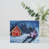 Carte Postale Camion Rouge Ancien (Debout devant)