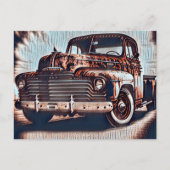 Carte Postale Camion Rustique Grunge - Une beauté Vintage (Devant)