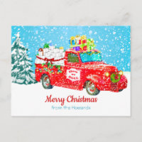 Camion Vintage amusant en neige avec papier toilet