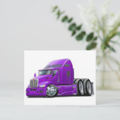 Carte Postale Camion Violet Kenworth 660 (Debout devant)