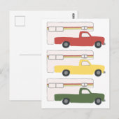 Carte Postale Camionnette de camping Rasta Colorée (Devant / Derrière)