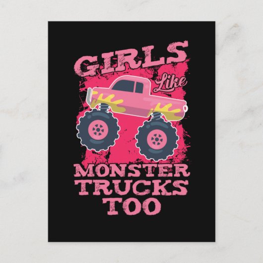 Carte Postale Camions monstrueux pour filles Camion monstre cool (Devant)