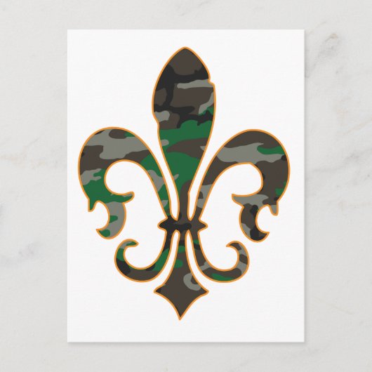 Carte Postale Camo Fleur De lis (Devant)