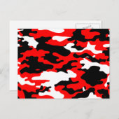 Carte Postale Camo rouge et noir (Devant / Derrière)