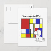Carte Postale Camomille Inspirée de Mondrian (Devant / Derrière)