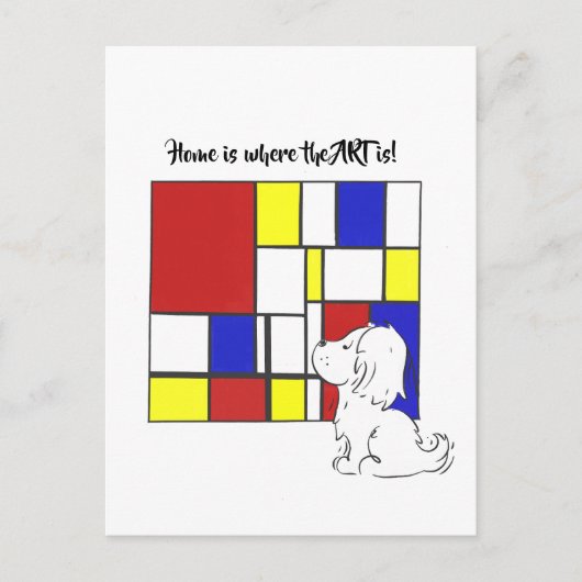 Carte Postale Camomille Inspirée de Mondrian (Devant)