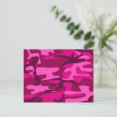 Carte Postale Camouflage Camouflage Fuchsia rose chaud Motif (Debout devant)