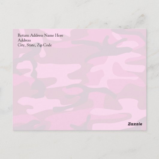 Carte Postale Camouflage Camouflage Fuchsia rose chaud Motif (Dos)