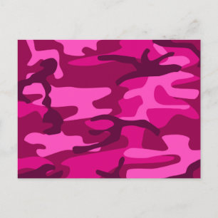 Carte Postale Camouflage Camouflage Fuchsia rose chaud Motif