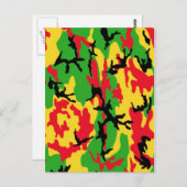 Carte Postale Camouflage couleur Rasta (Devant / Derrière)