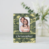 Carte Postale Camouflage de bois vert (Debout devant)