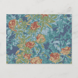 Carte Postale Camouflage et fleurs