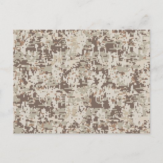 Carte Postale Camouflage numérique de style beige du désert (Devant)
