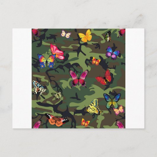 Carte Postale camouflage papillon (Devant)