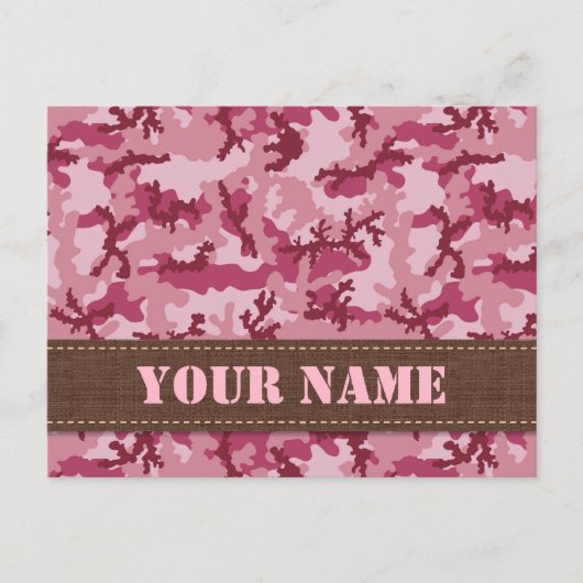 Carte Postale Camouflage rose (Devant)
