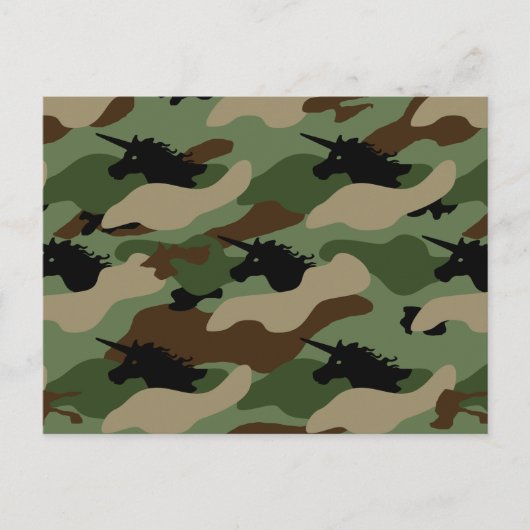 Carte Postale Camouflage Unicorne (Devant)