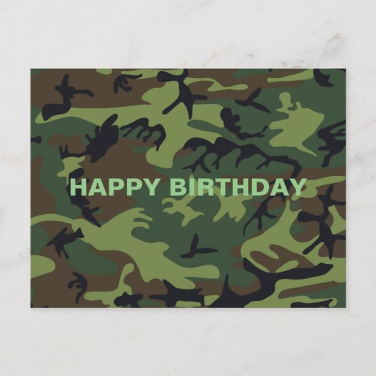 Carte Postale Camouflage vert militaire Joyeux anniversaire (Devant)