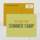 Carte postale Camp d'été (Devant / Derrière)