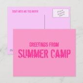 Carte postale Camp d'été (Devant / Derrière)