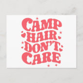 Carte Postale Camp Hair Ne vous souciez pas Camping d'été Filles (Devant)