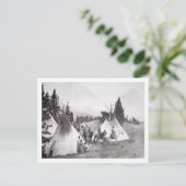 Carte Postale Camp Native American Teepee, Montana, c.1900 (b/w (Debout devant)