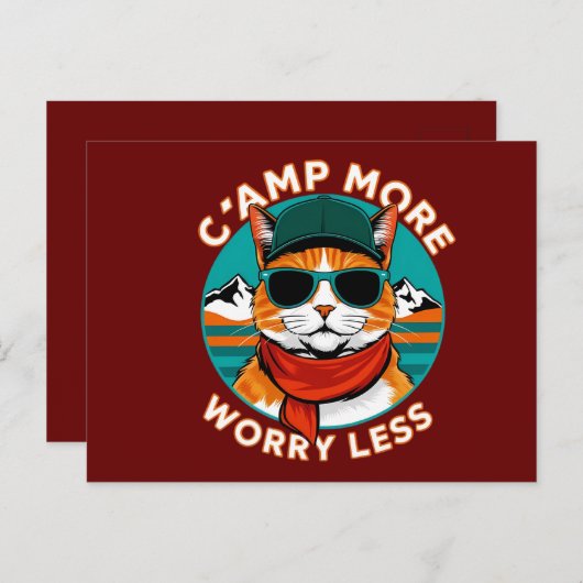 Carte Postale Camp Plus S'Inquiéter Moins (Devant / Derrière)