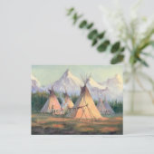 CARTE POSTALE CAMP TIPI INDIEN PAR SHARON SHARPE (Debout devant)